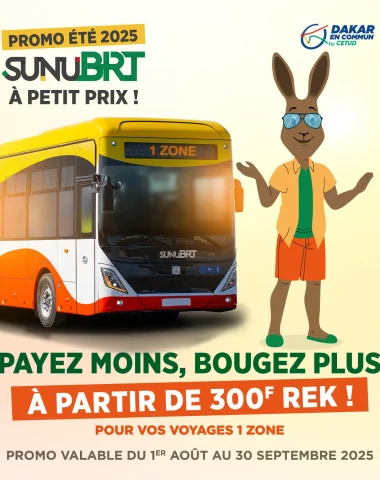 Cet été, SunuBRT vous fait bouger plus pour moins cher.